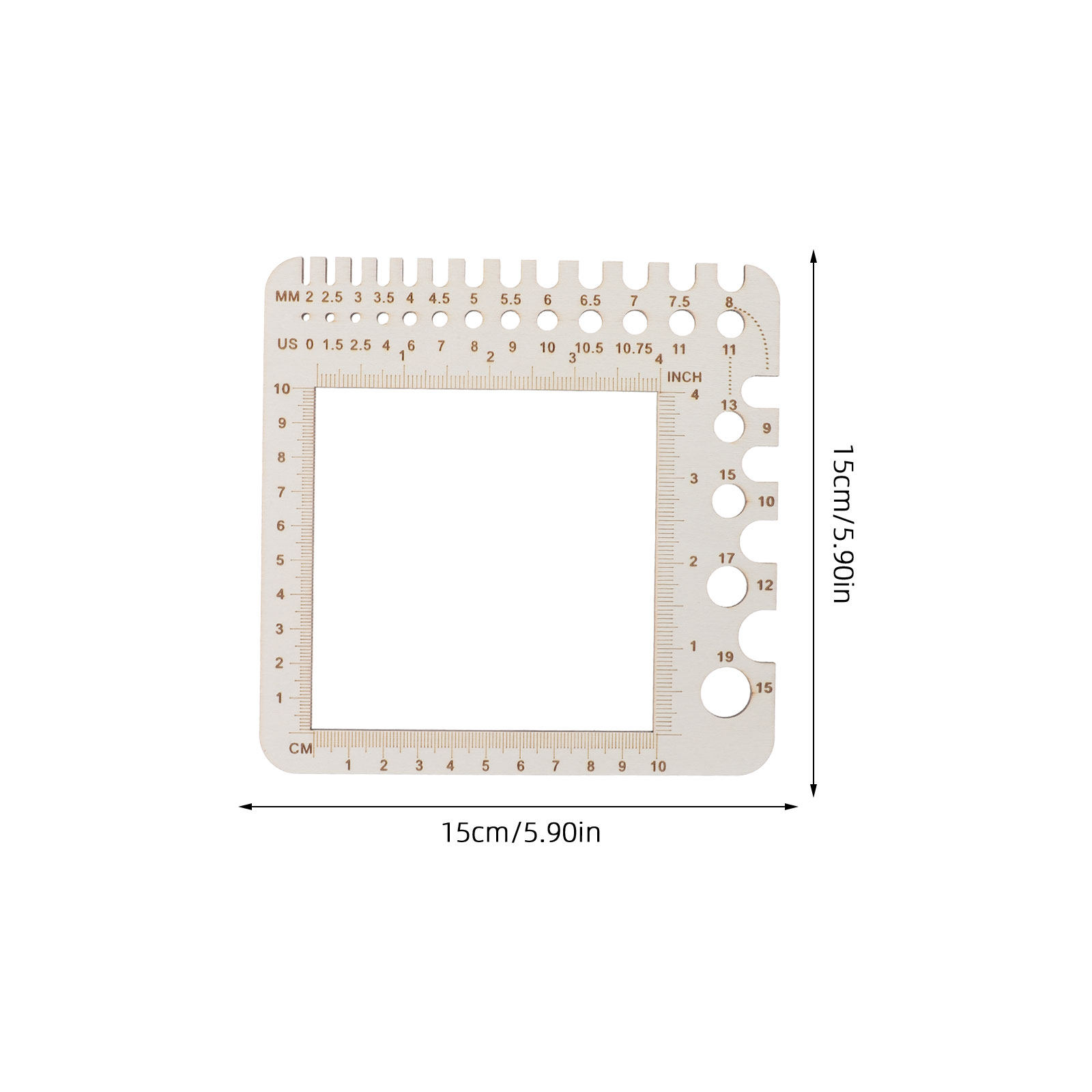 2 stuks houten breimeter, haak - Sewing Gauge Ruler recensie en prijs